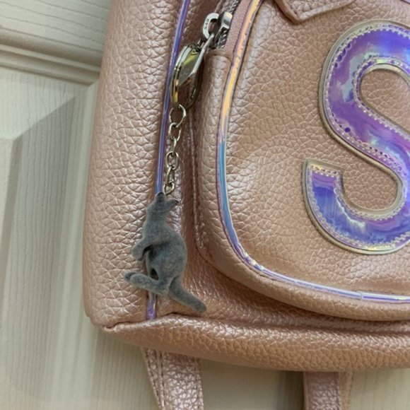 Justice Brand Kids Pink Unicorn Backpack Letter S - Picture 3 of 6